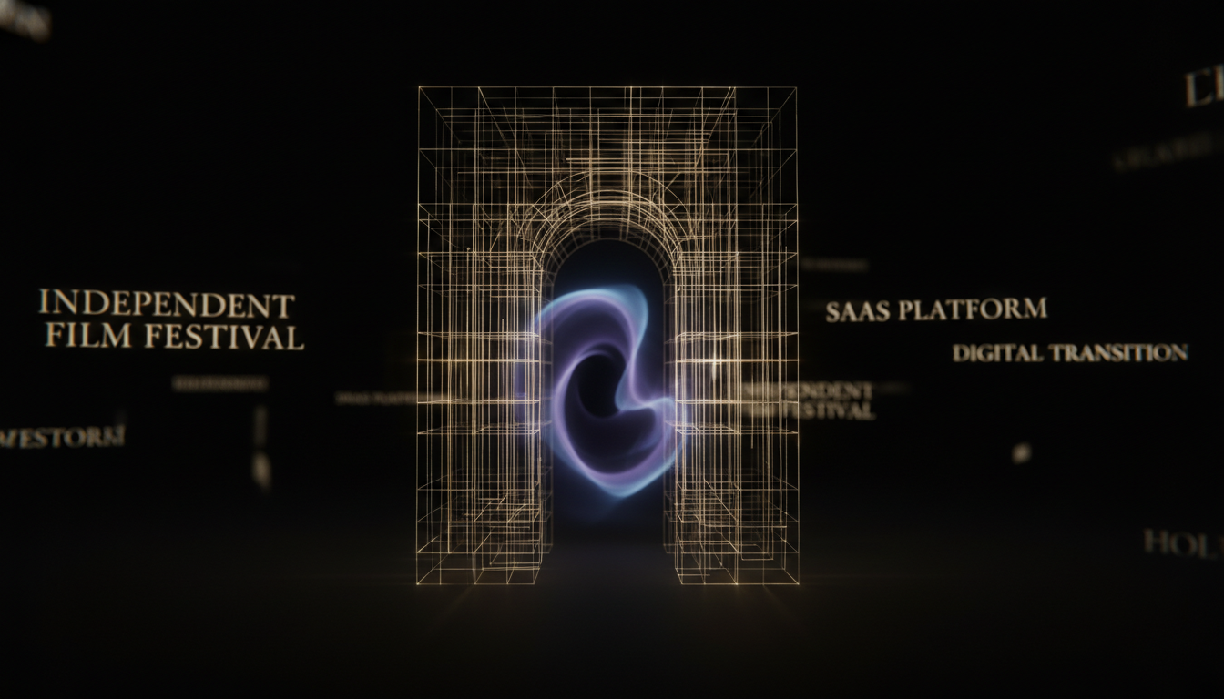 A luminous digital gateway representing the submission handoff.